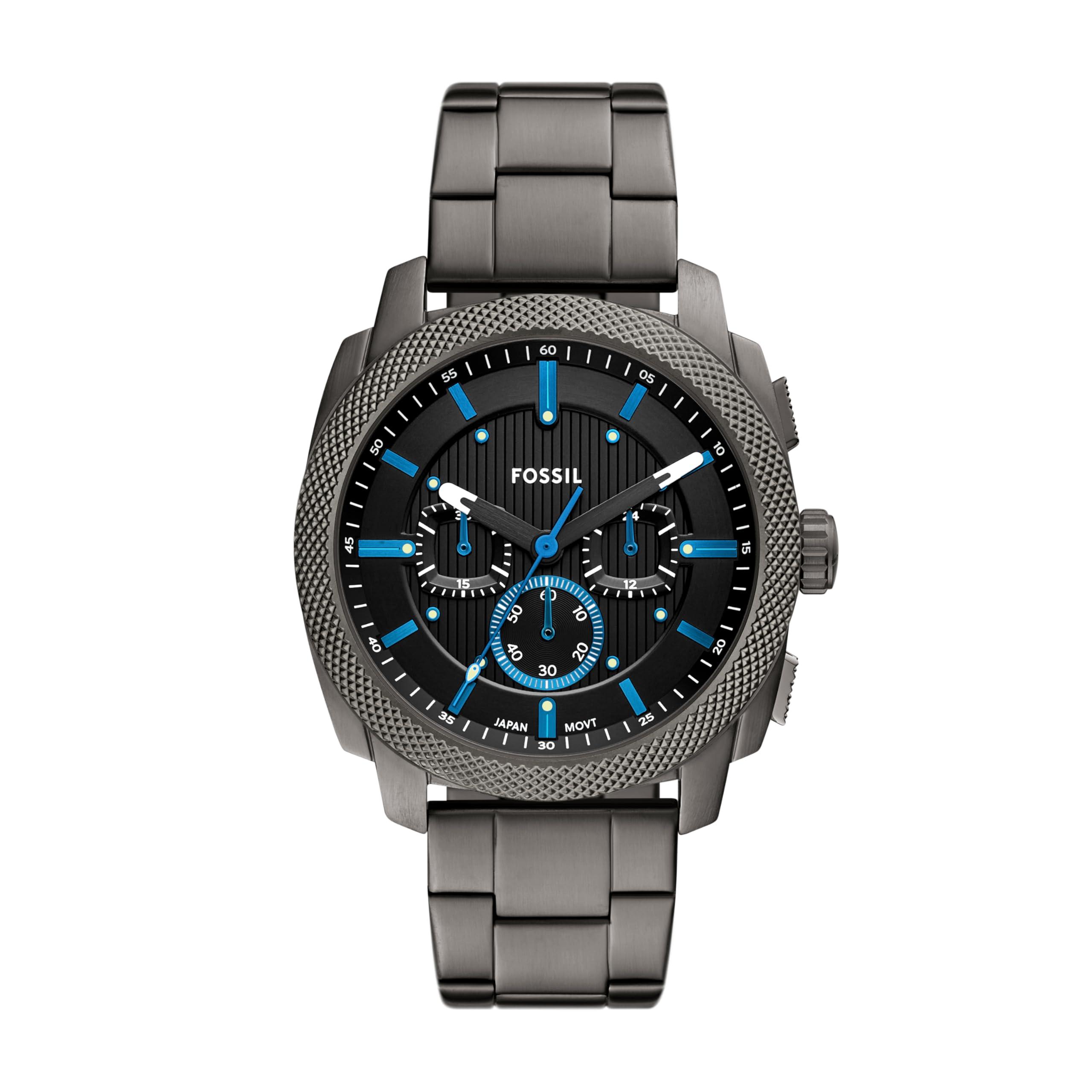 Fossil Machine Grey Quartz Stainless Steel Watch FS6098