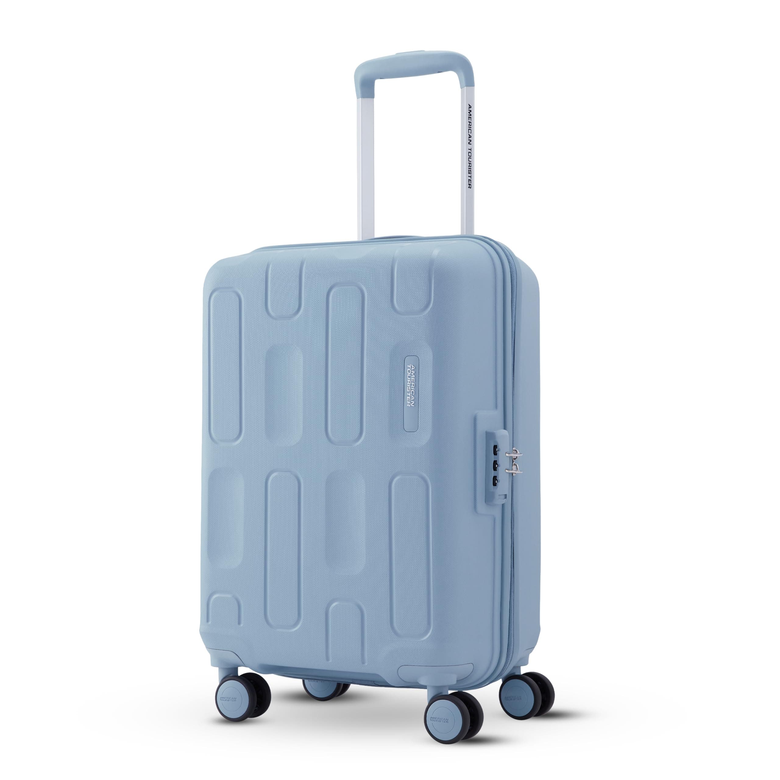 American Tourister Ivy 2.0|Small Size Cabin Trolley Bag (55 cm)|360° 8 Wheel Spinner Travel Luggage|Hard Case Polypropylene (PP) Suitcase|Combination Lock|Blue Frog