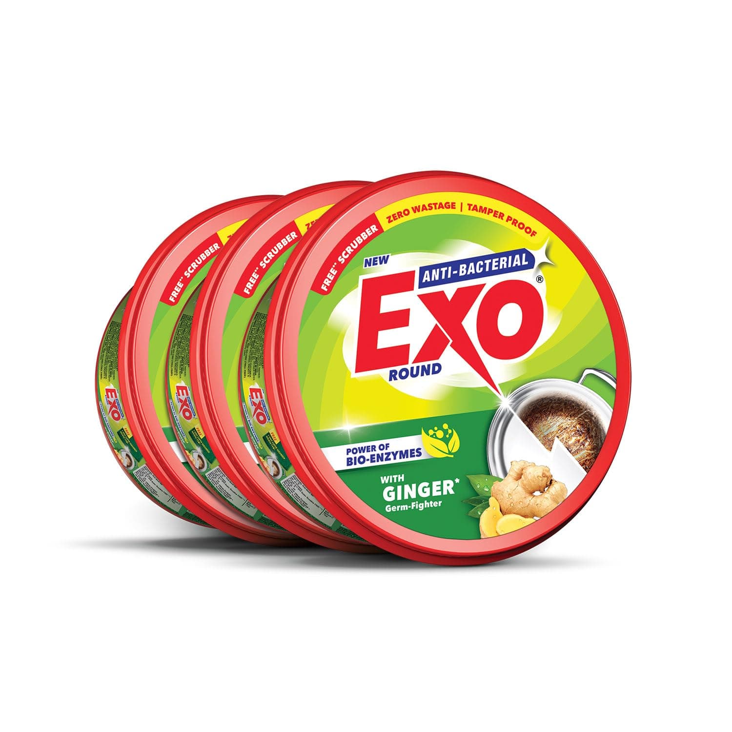 Exo Anti-Bacterial Dishwash Bar 700gm X 3 | Power of Bio-Enzymes Removes Tough Grease | Dishwashing Solution With Goodness of Ginger Germ-Fighter | Experience Hygienic & Superior Cleaning