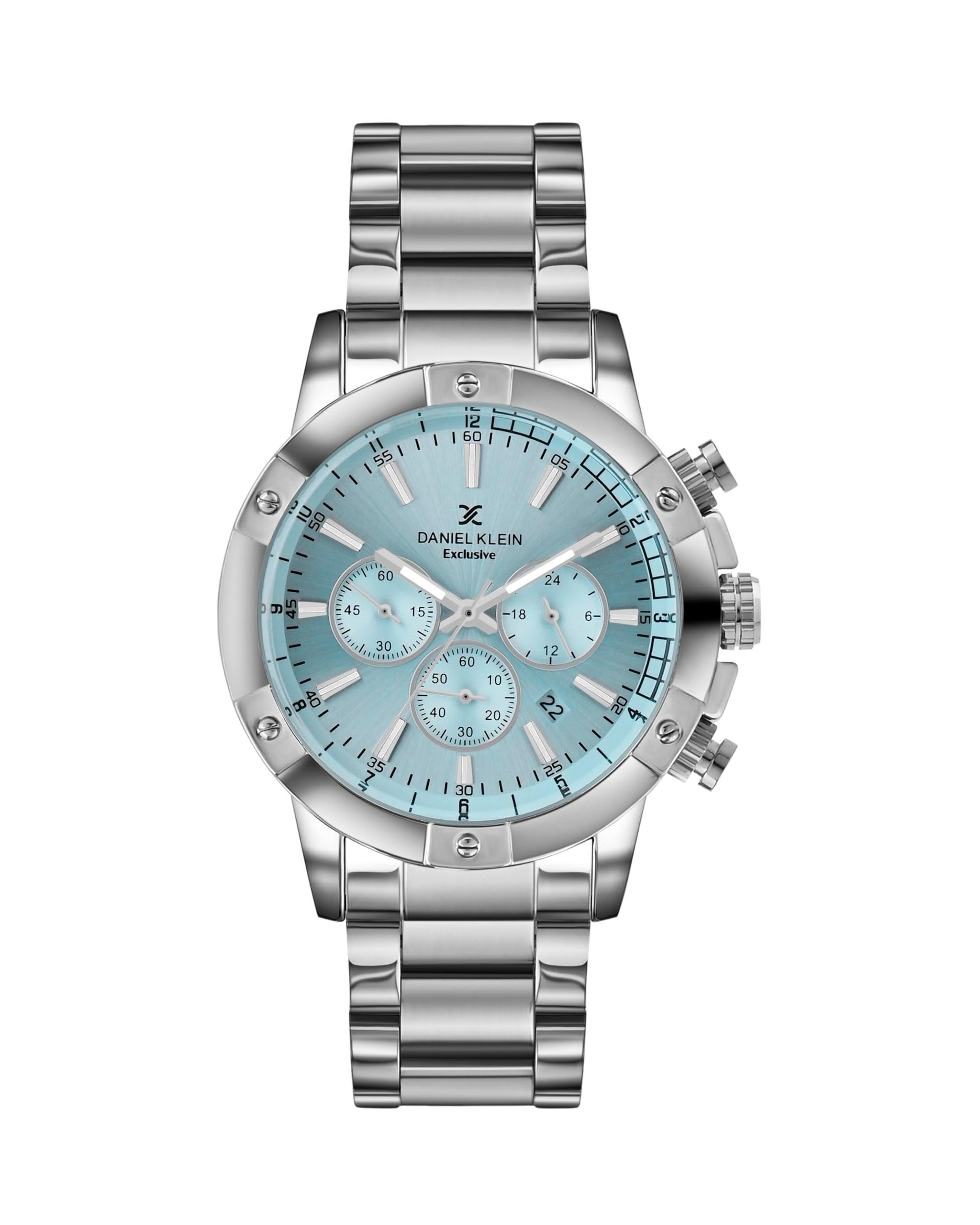 Daniel Klein Metal Men's Light Blue Dial Analogue Watch - DK.1.14095-8