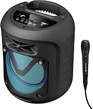 ZEBRONICS Sound Feast 90 10W Output, Portable Wireless Speaker with Bluetooth v5.0, TWS, 6.3mm with Wired Mic, USB, mSD, AUX, Mobile Holder and RGB Lights