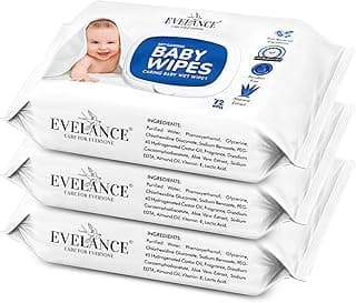 Soft Cleansing Baby Wipes with Lid | 72 Wipes x 3-216 Wipes | Extra Thick & Moist Wet Wipes for Baby's | Prevents Rashes & Redness with Goodness of Aloe Vera Vitamin E | pH Balanced