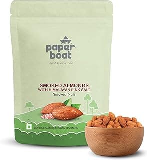 Paper Boat Premium Smoked and Roasted Almonds with Himalayan Pink Salt, Healthy Dry Fruit Snack, Pouch (200g)