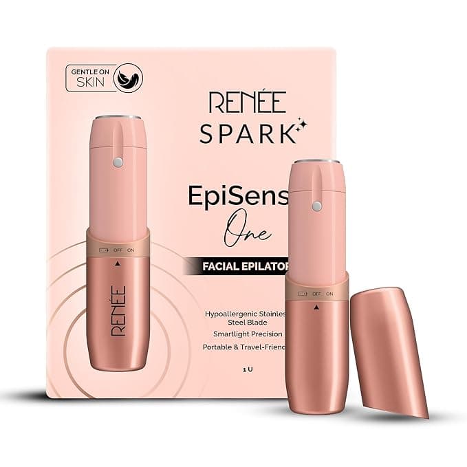 RENEE Spark EpiSense One Facial Epilator For Hair Removal | Cheeks, Upper Lip & Chin, Gentle On Skin | With Hypoallergenic Stainless Steel Blade & Smartlight Precision | For Women | 1 Unit