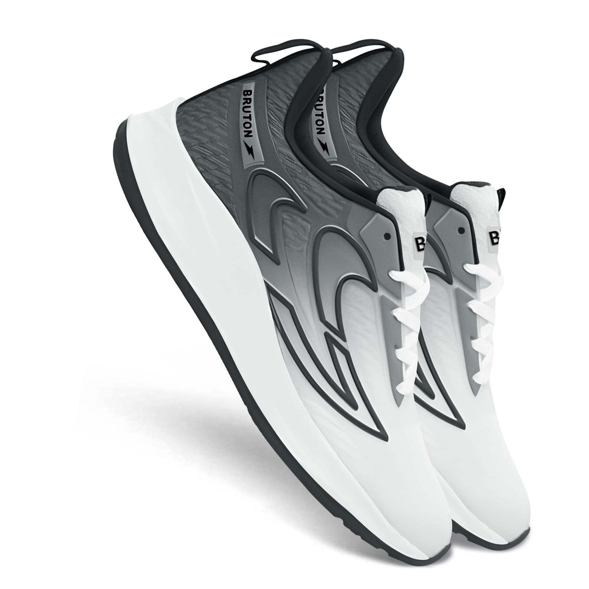 BRUTON EVA Lite Sport Shoes Running Shoes for Men- White, UK Size 8