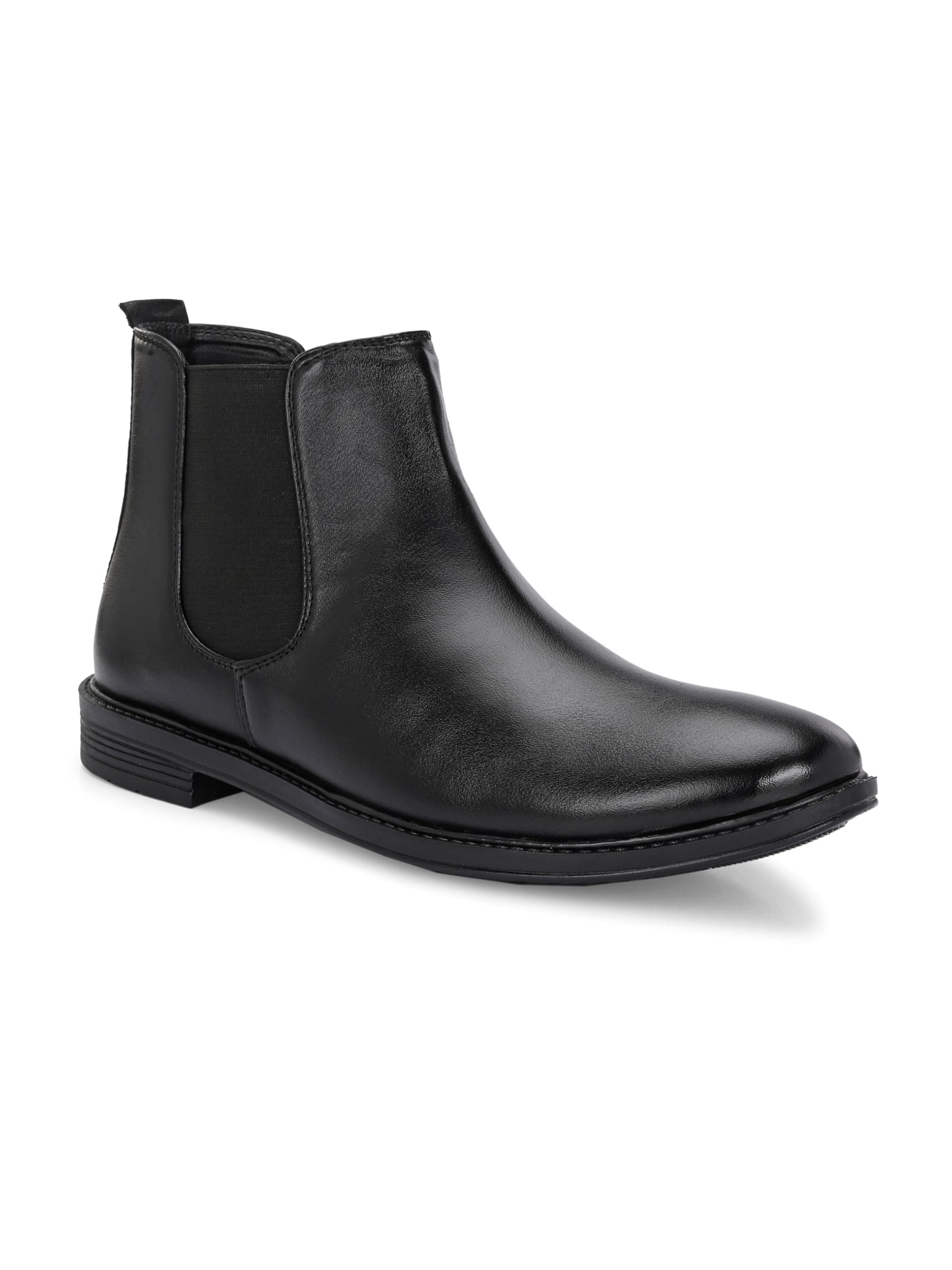 AADI Men's Black Synthetic Leather Lightweight Comfortable Trendy Outdoor Casual Shoes Slip On Chelsea Boots,8 Uk