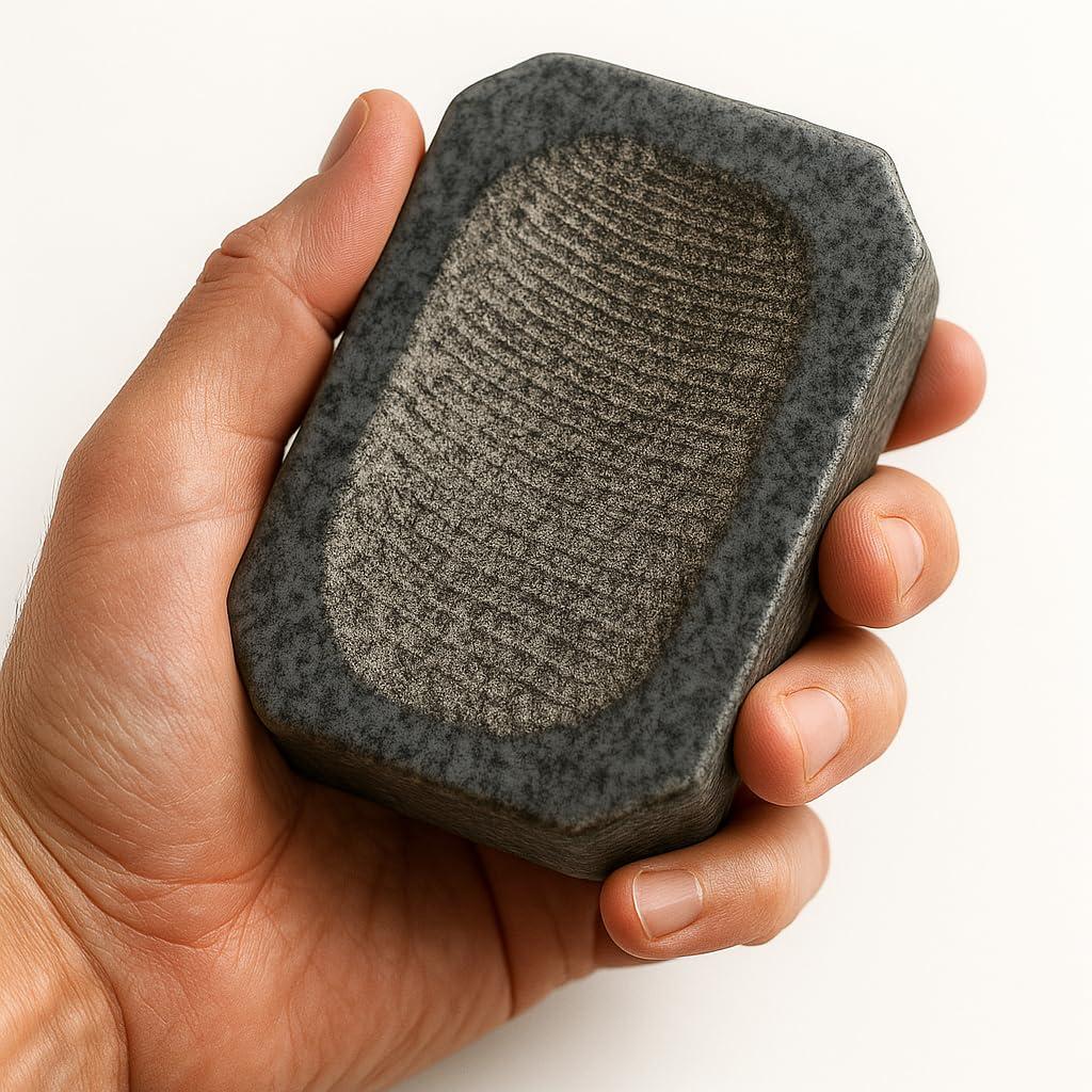 Cooker&Mixer™ Natural Rubbing Stone, Hand-Crafted, Easy to Handle, for Turmeric, Sandalwood and Medicine