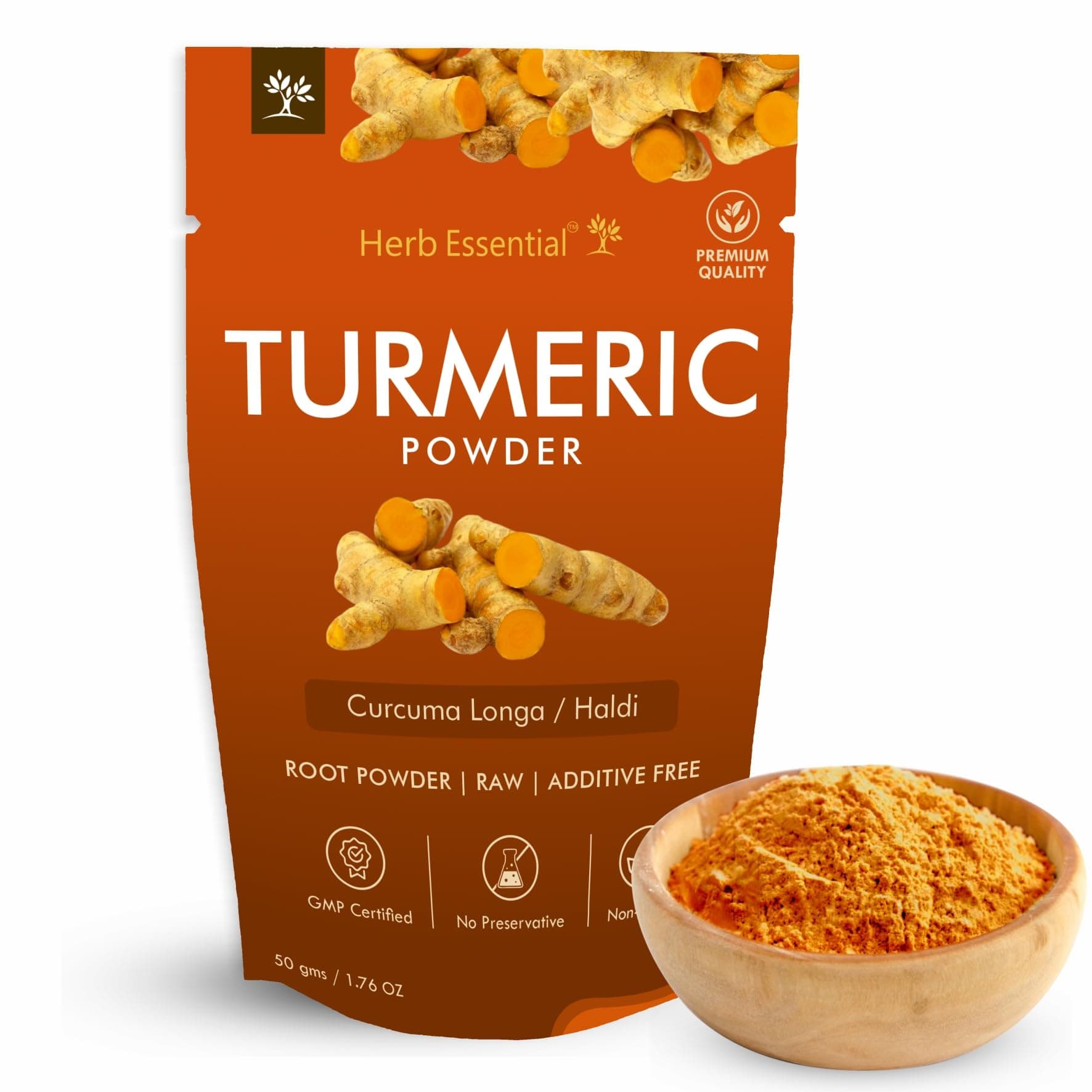 Herb Essential Kasturi Turmeric Powder – 50g | 100% Pure Wild Turmeric for Glowing Skin | Natural Face Pack for Acne, Dark Spots, and Skin Brightening | Chemical-Free & Ayurvedic