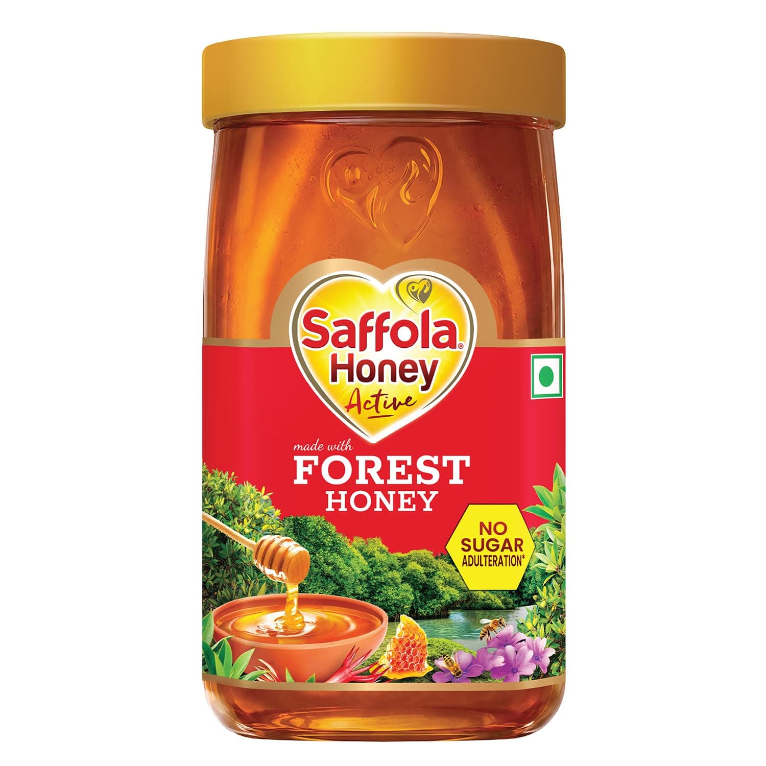 Saffola Honey Active, 1kg, Made with Forest Honey, Pure Honey, No sugar adulteration, Natural Immunity booster