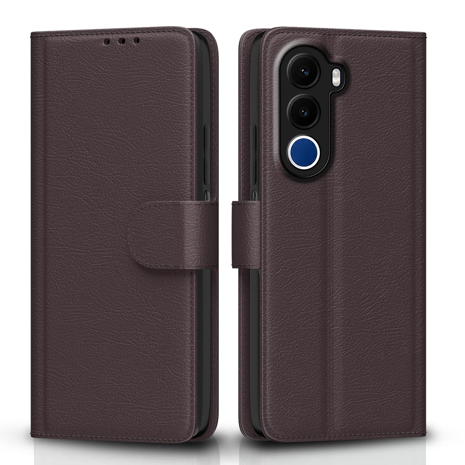 Pikkme Flip Cover for Realme C100x Leather Finish | Inside TPU with Card Pockets | Wallet Stand and Shock Proof | Complete Protection Flip Case (Coffee)