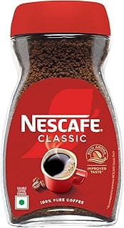 NESCAFE Classic Instant Coffee Powder | Great start to your morning | 100% Pure Coffee | 180g/190g Jar (Weight May Vary)