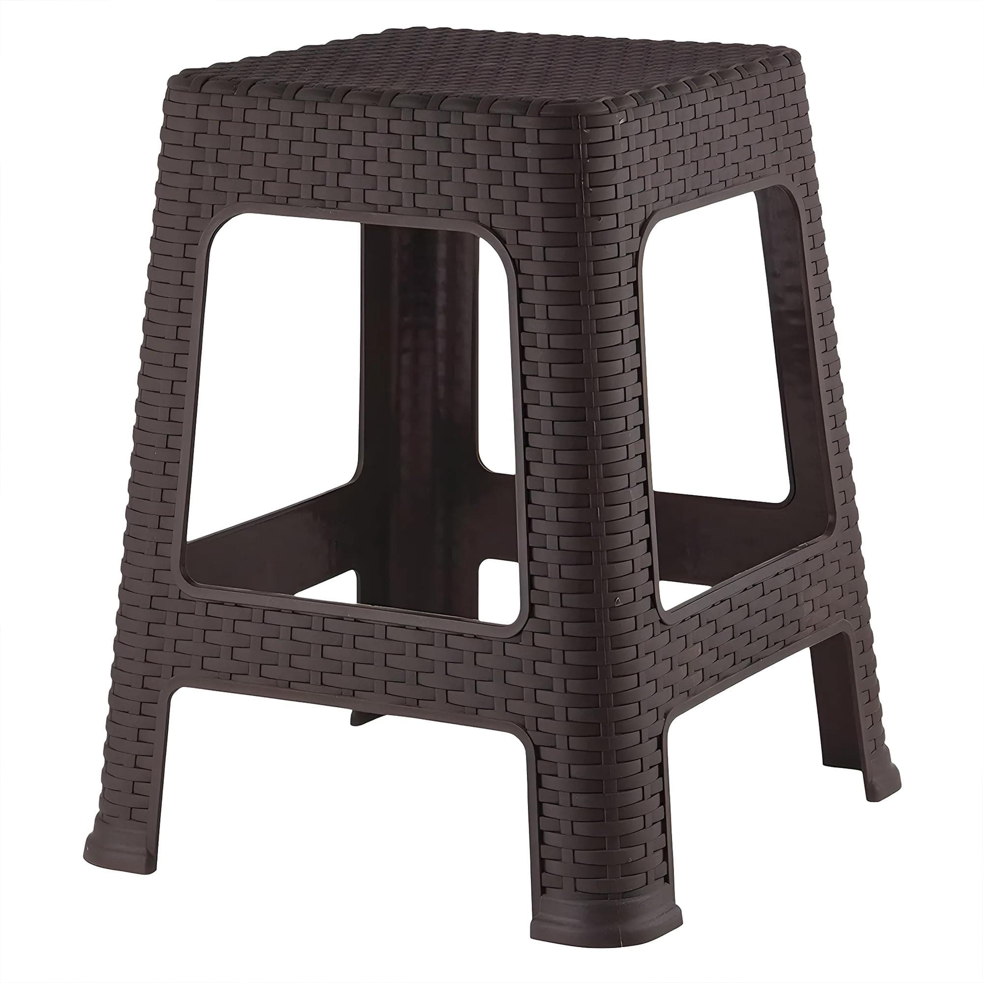 Kuber Industries Brown Plastic Non-Slip Lightweight Sitting Stool for Indoor or Outdoor, Office & Home, Garden L X H is 4.5 X 7 inches