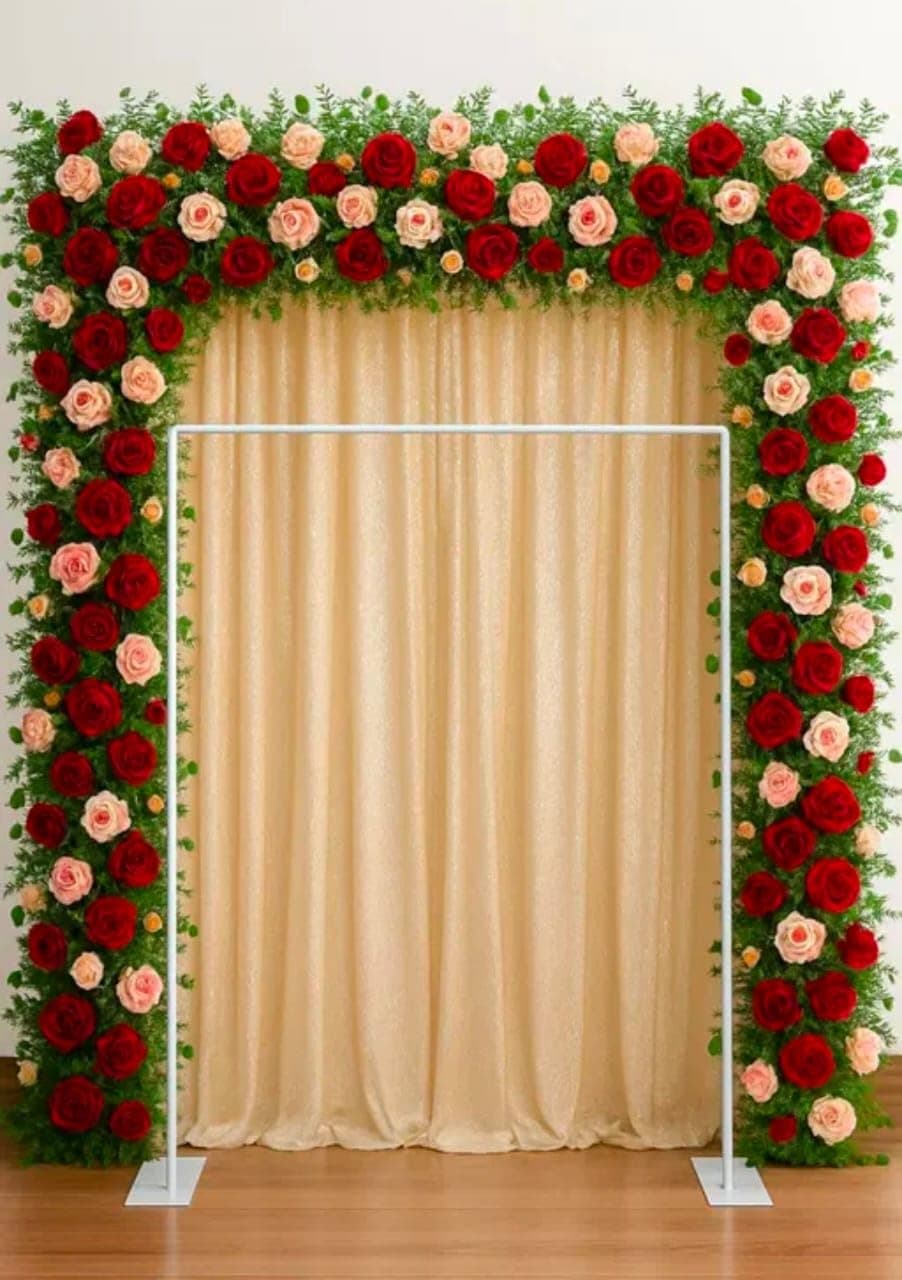 P K Creation Rectangle Arch Balloon Decoration Stand 210CMS In Width & 190CMS In Height.Made Of Strong PVC Pipe Suitable For Birthday,Anniversary,Baby Shower,Festivals and All Special Occassions.