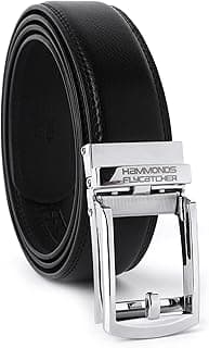 HAMMONDS FLYCATCHER Genuine Leather Belt for Men, Premium Leather Belt with Auto Lock mechanism, Mens Belt Leather Branded with Slide Lock for Everyday Wear