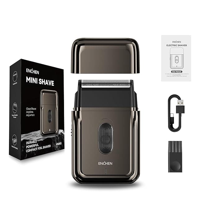 ENCHEN MS003 Electric Shaver for Men,Foil Shaving Machine,Portable Ultra-Thin Mini,Integrated Pop-Up Trimmer,Powerful Motor,Comfortable Close Shave & Fast Grooming for Home and Travel,Gentle on Skin,Type-C Charging