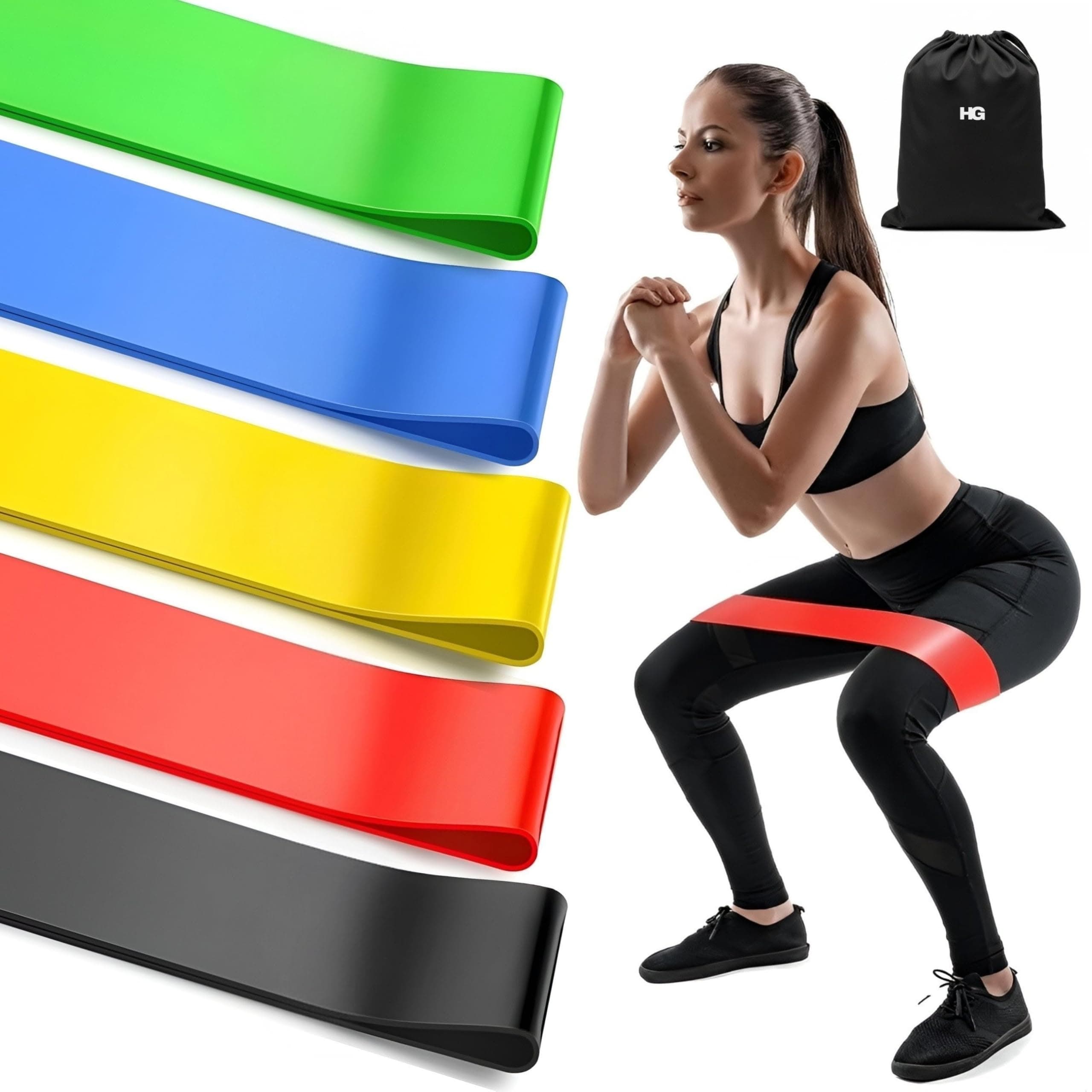 HOMEGALLEY Resistance Bands for Exercise Mini Loop Band for Gym Toning Exercise Resistance Bands Set Elastic Band Stretch Band for Workout Natural Latex Theraband Elastic, Multicolor
