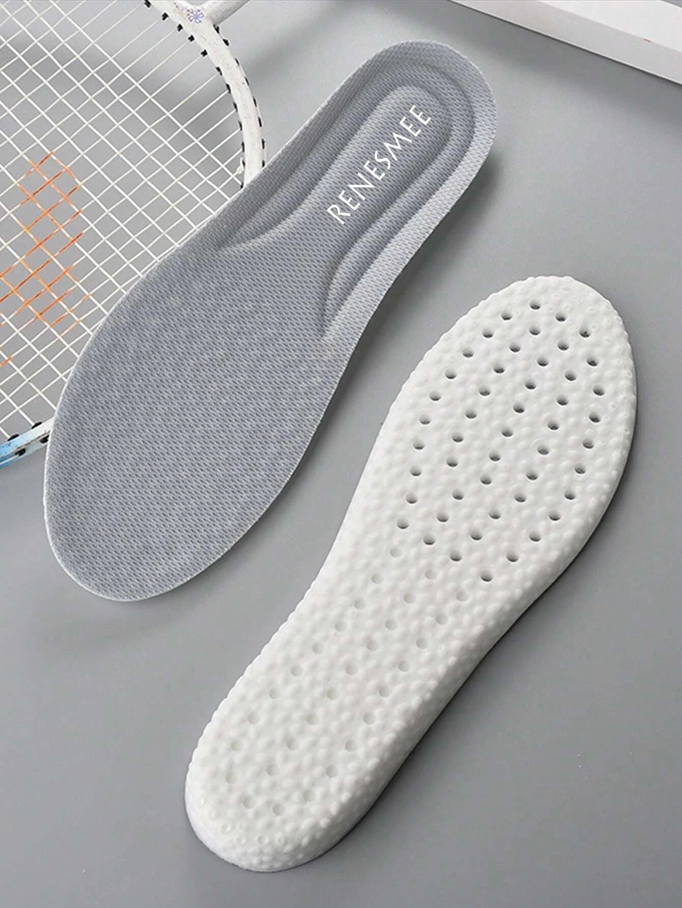 RENESMEE Memory Foam Shoe Insoles, Elastic Shock Absorbing Height Increasing Sports Shoe Insoles For Men And Women Cuttable Soft Breathable Honeycomb Orthotic Replacement Inserts (Size EU 40-45)