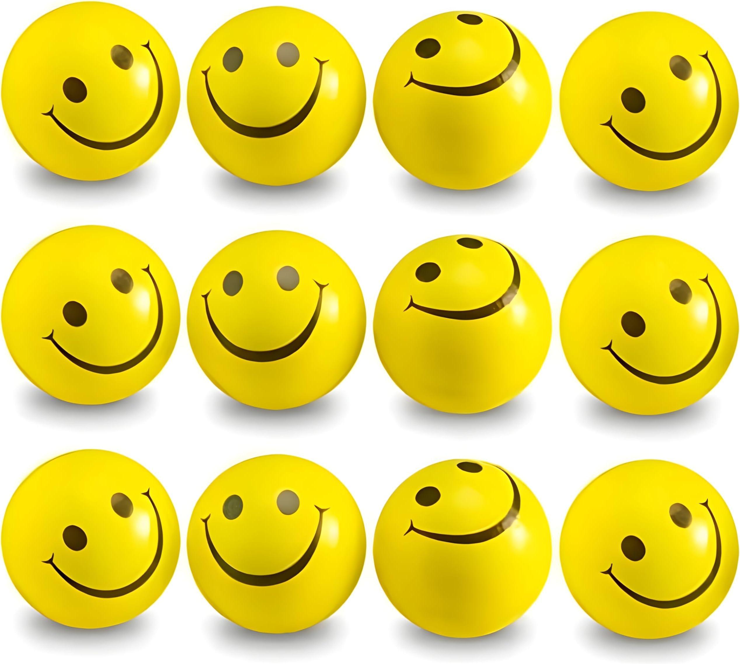 Niku Smiley Soft Ball for Baby, Girls, Kids, Adults (Pack of 12)| Stress Relief Toy | Non Toxic Toy (Pack of 12)