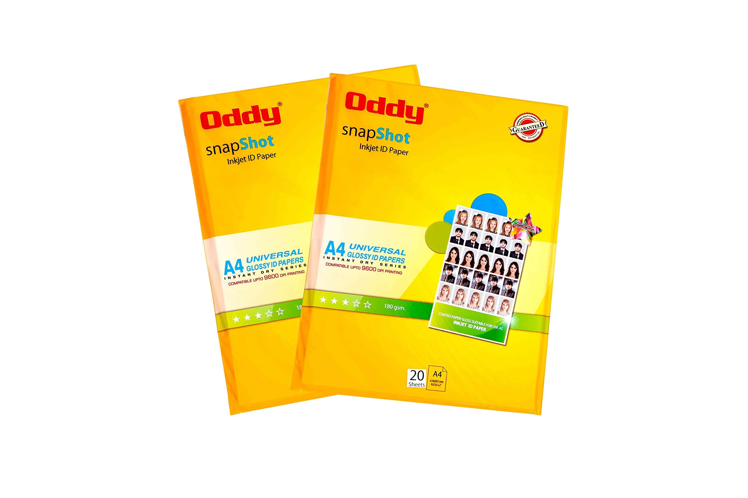 Oddy 180 GSM A4 Size Glossy Photo Paper – Water proof pack of 20 sheets, Compatible with Inkjet Printer