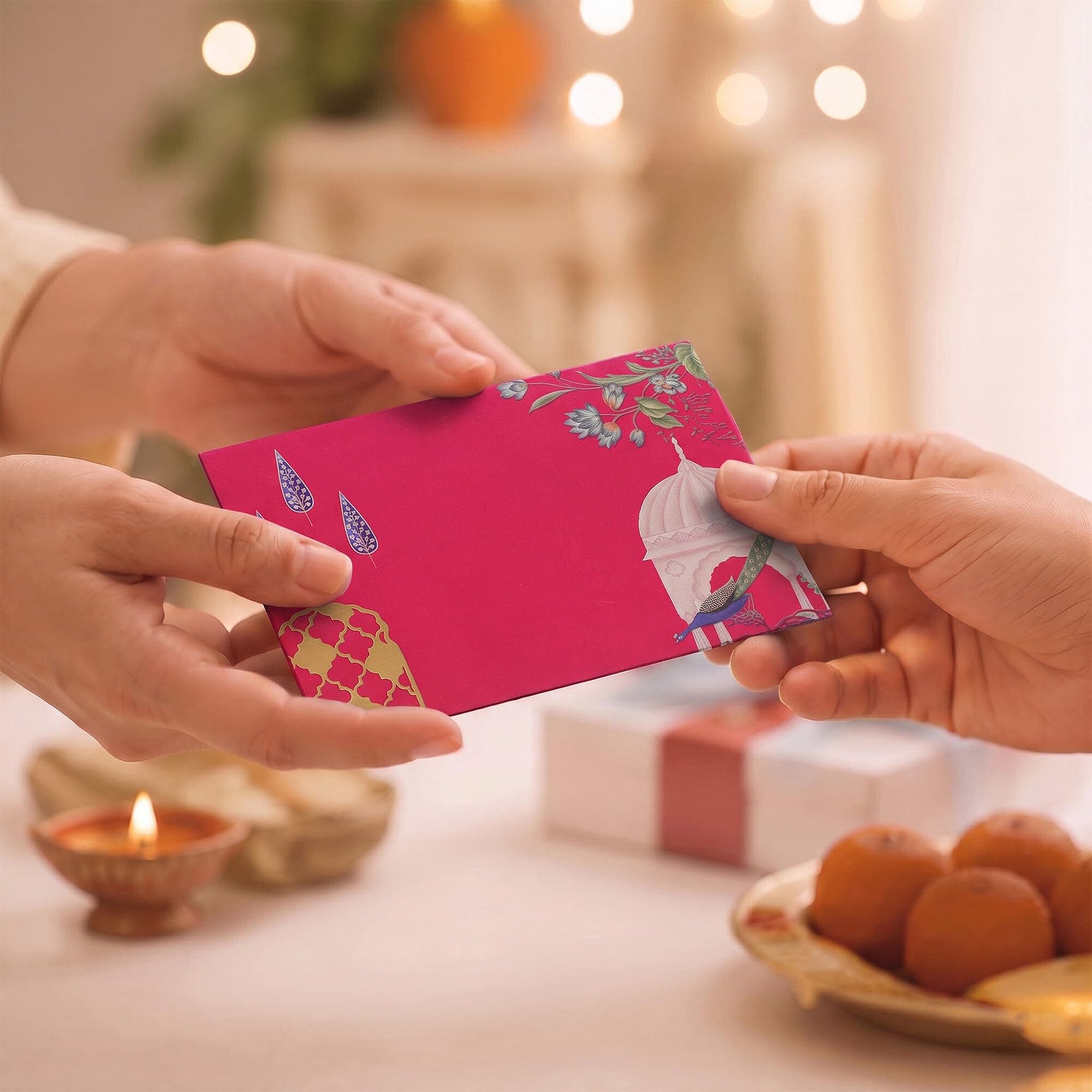 Amazon Pay Physical Gift Card | Ethnic Pink Envelope | Ideal birthday, wedding, marriage, anniversary, baby shower, house warming gift for man, woman, husband, wife, couples, friends, colleagues