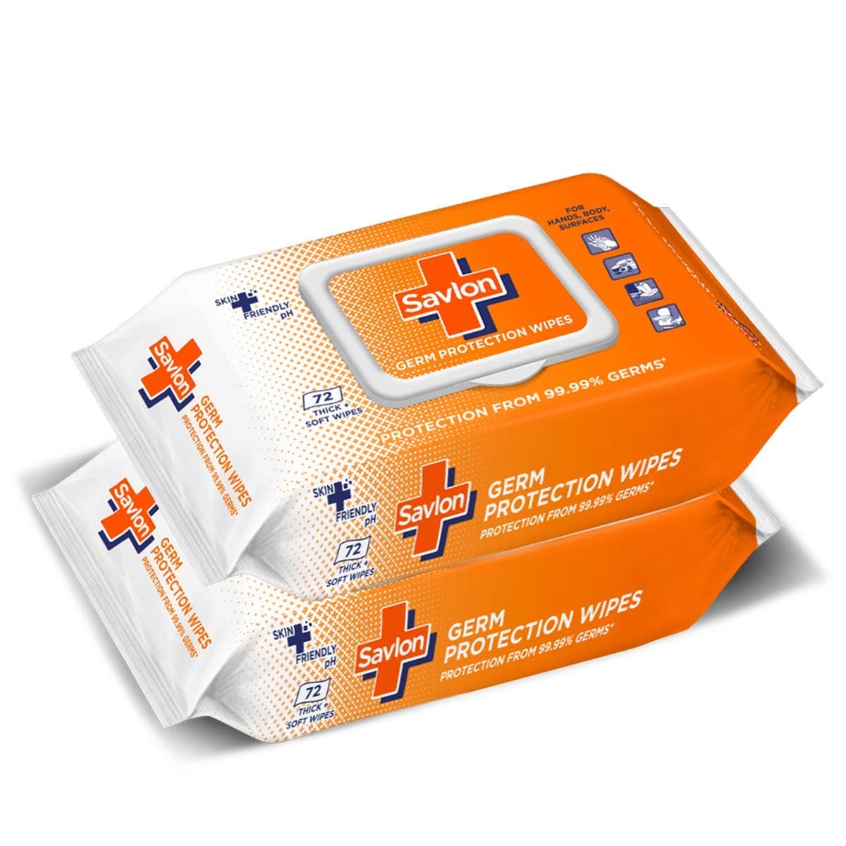 Savlon Germ Protection Wipes - 72s Pack (Pack of 2)