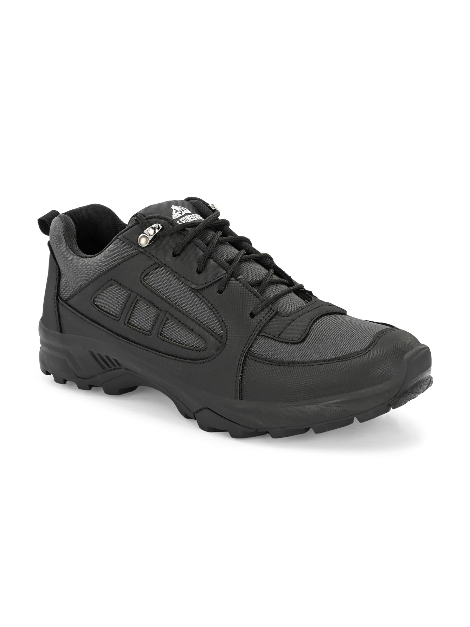 Leo's Fitness Waterproof Trekking Anti-Slip Lightweight Hiking Shoes for Outdoor Adventures Grey Black