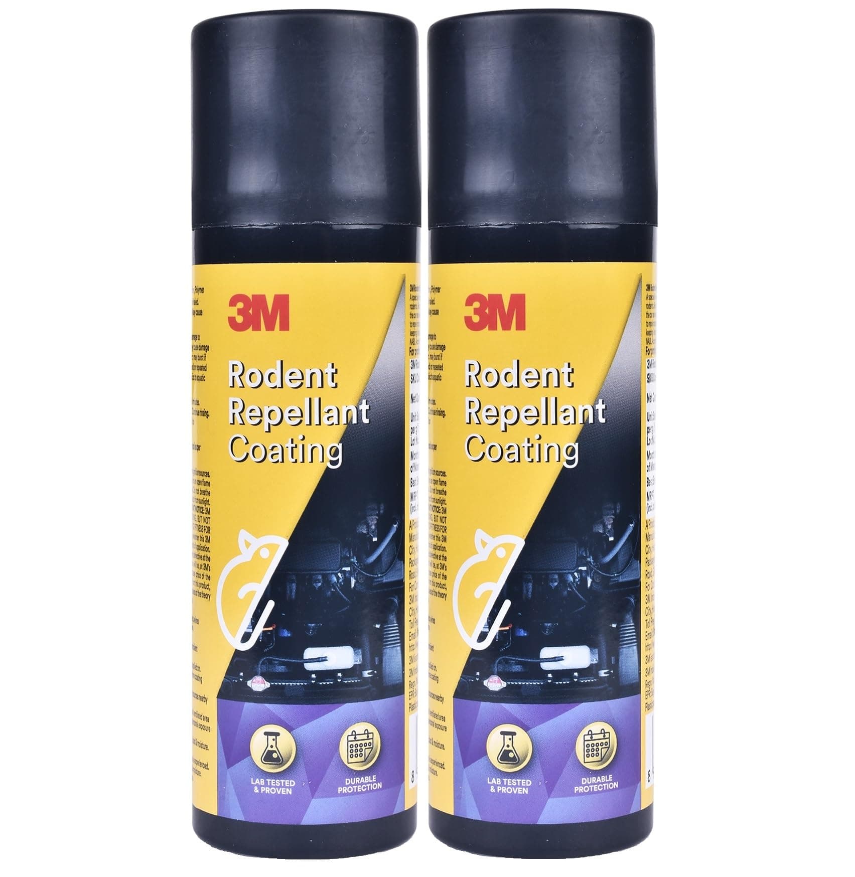 3M Rodent Repellent Coating Spray, Prevents Rat Bites in Engine Parts and Wires, Highly Effective, Leak-Free, Easy-to-Spray, Bitter Taste, No Kill-only Repels (80g Each, Pack of 2)