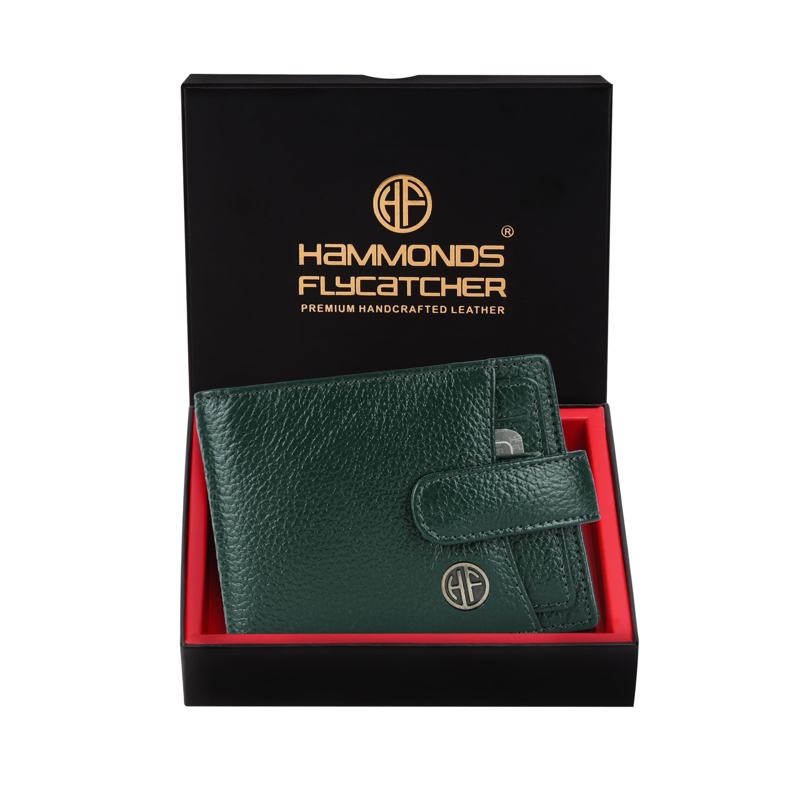 HAMMONDS FLYCATCHER Wallet for Men Leather Original, Mens Wallet, Leather Wallets for Men Stylish, Bi-Fold Wallets for Man, 5 Card Slots, Easy Access Card Slots, Coin Pocket, Gift for Mens - Green
