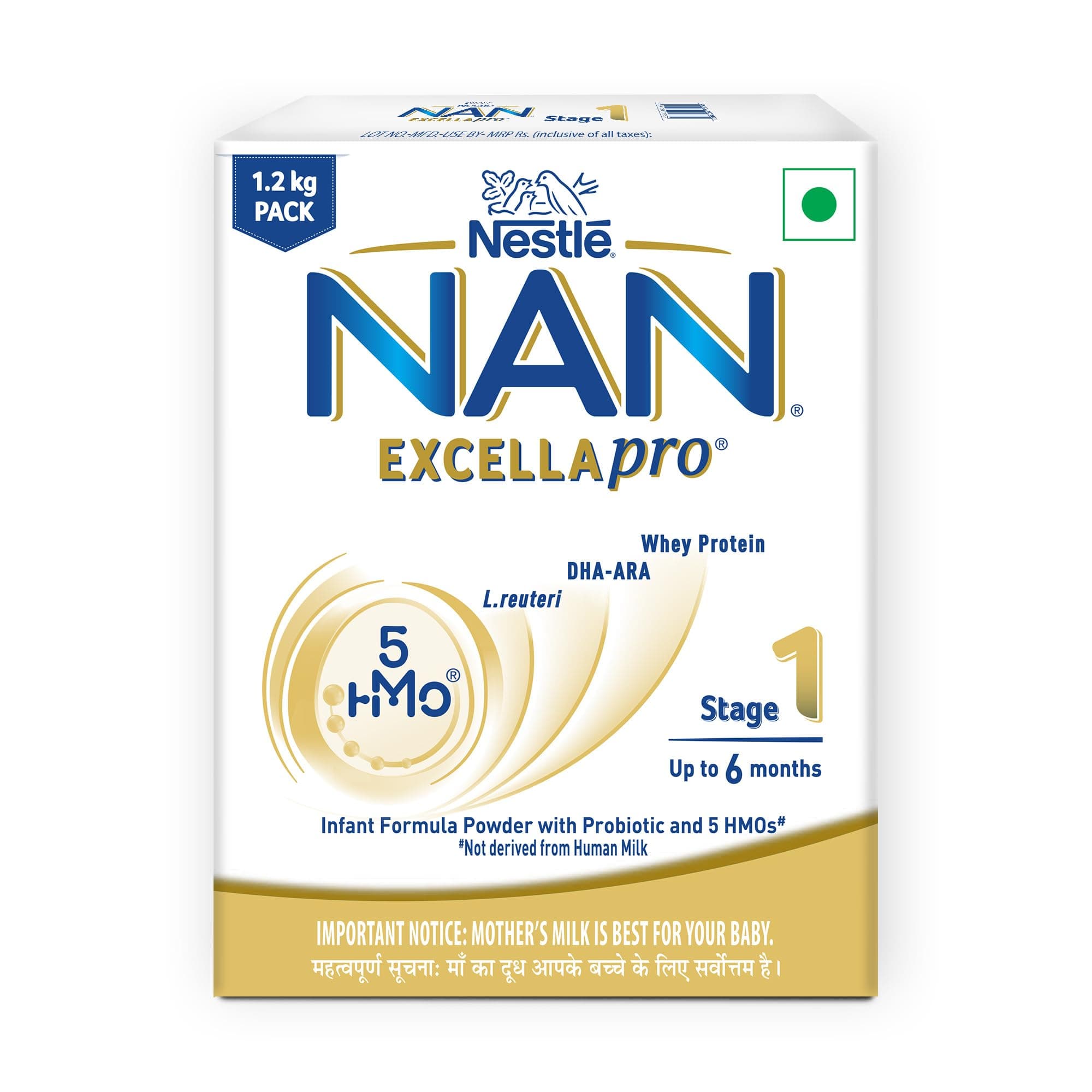 NAN EXCELLAPRO Stage 1 | Infant Formula 0-6 Months | 5 HMOs | 1.2kg