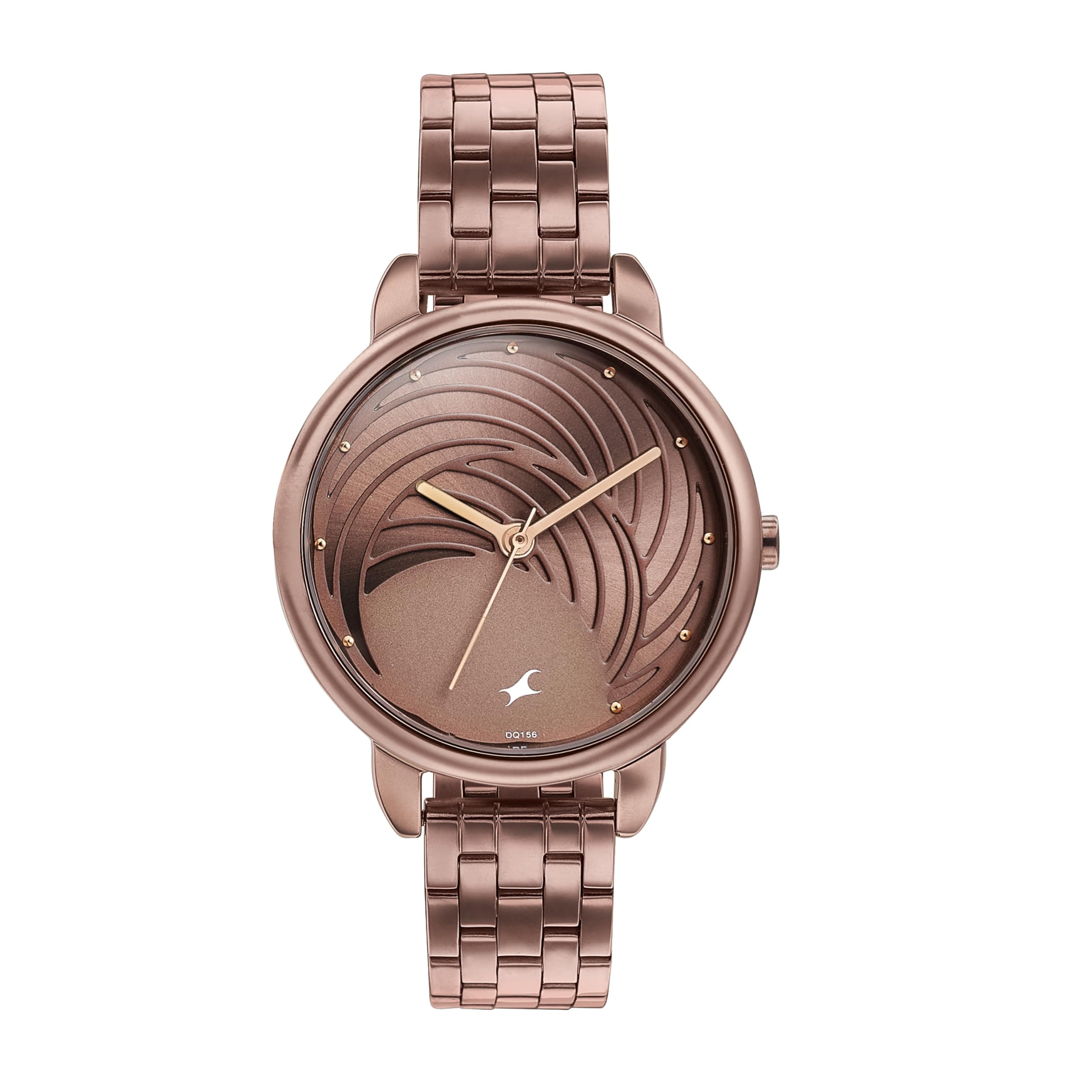 Fastrack Stunners Quartz Analog Brown Dial Brown Stainless Steel Strap Watch for Girls - NT6282QM01