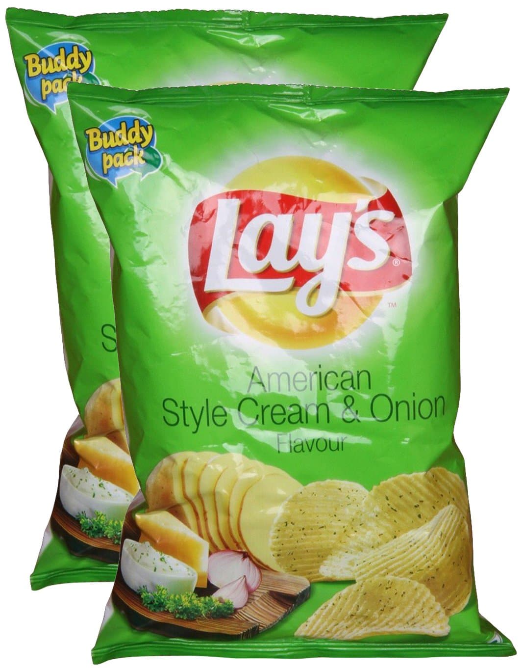 Lay's Star Combo - Potato Chips American Style Cream and Onion Flavour Party Pack, 25 Gm (Pack of 2) Promo Pack, 50 Gm