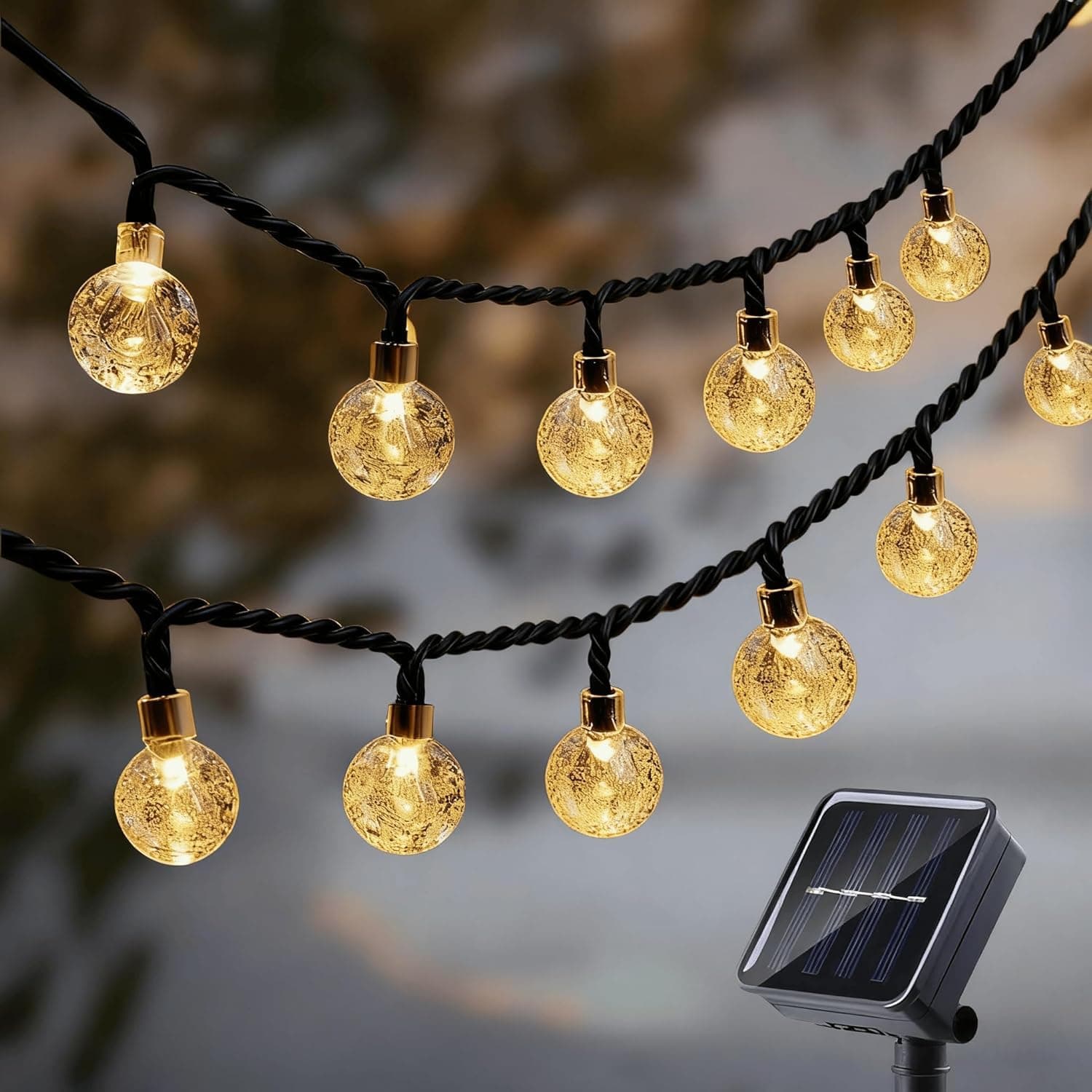COLBEX 20 LED Solar Globe String Lights from Waterproof Outdoor Fairy Lights with 8 Modes | Warm White Decorative Lights for Garden, Patio, Balcony & Festive Decor