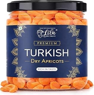 LILA DRY FRUITS Turkish Apricots 500 Grams | Naturally Dried Apricot Khubani Soft & Delicious Khurmani | Ideal for Cooking, Baking and Snacking | Premium Exotic Dry Fruit Perfect for Giftings