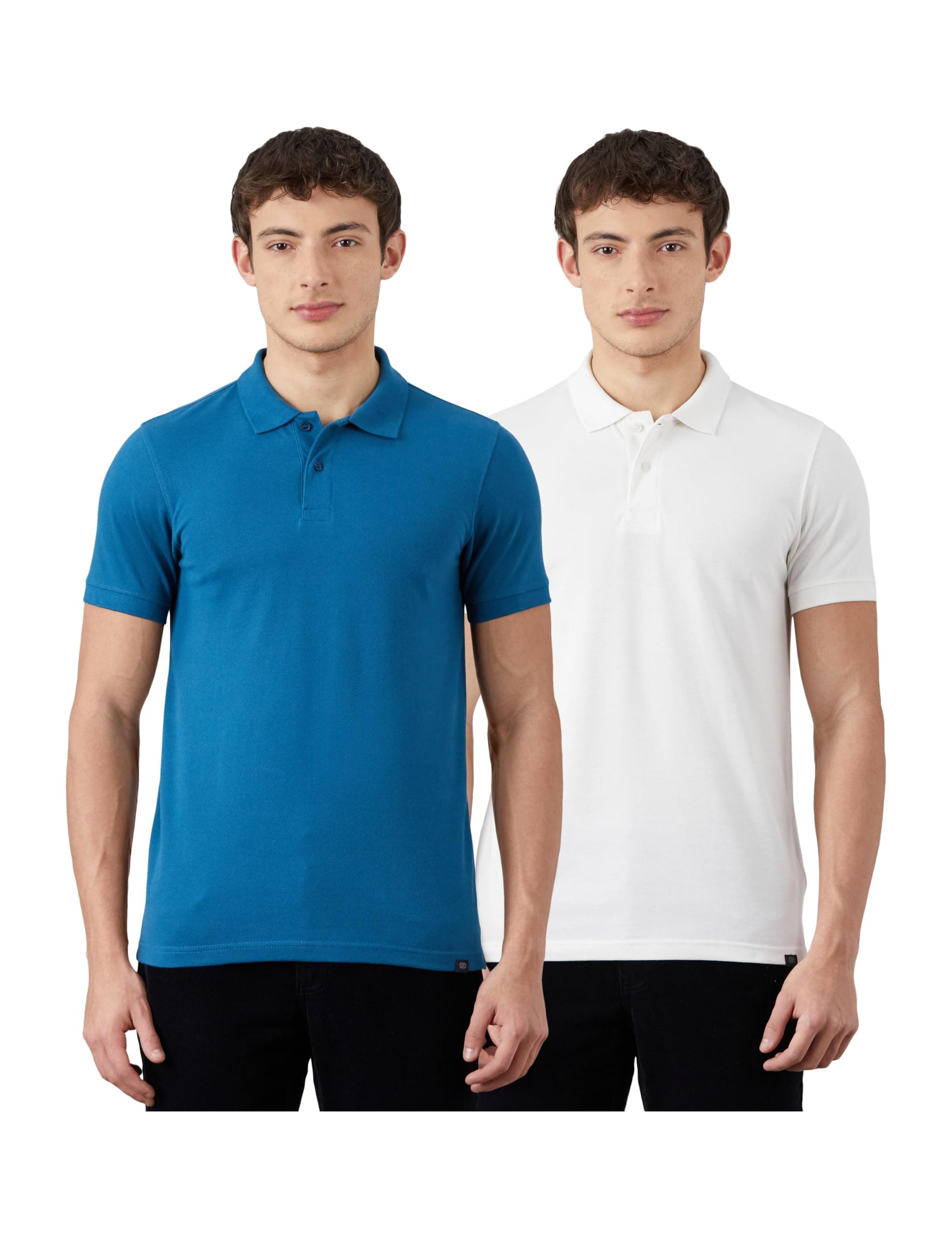 Amazon Brand - Symbol Men's Cotton Rich Solid Polo Tshirt | Collar Tshirts | Half Sleeves | Plain-Regular Fit (Available in Plus Size and Combo Pack of 2)