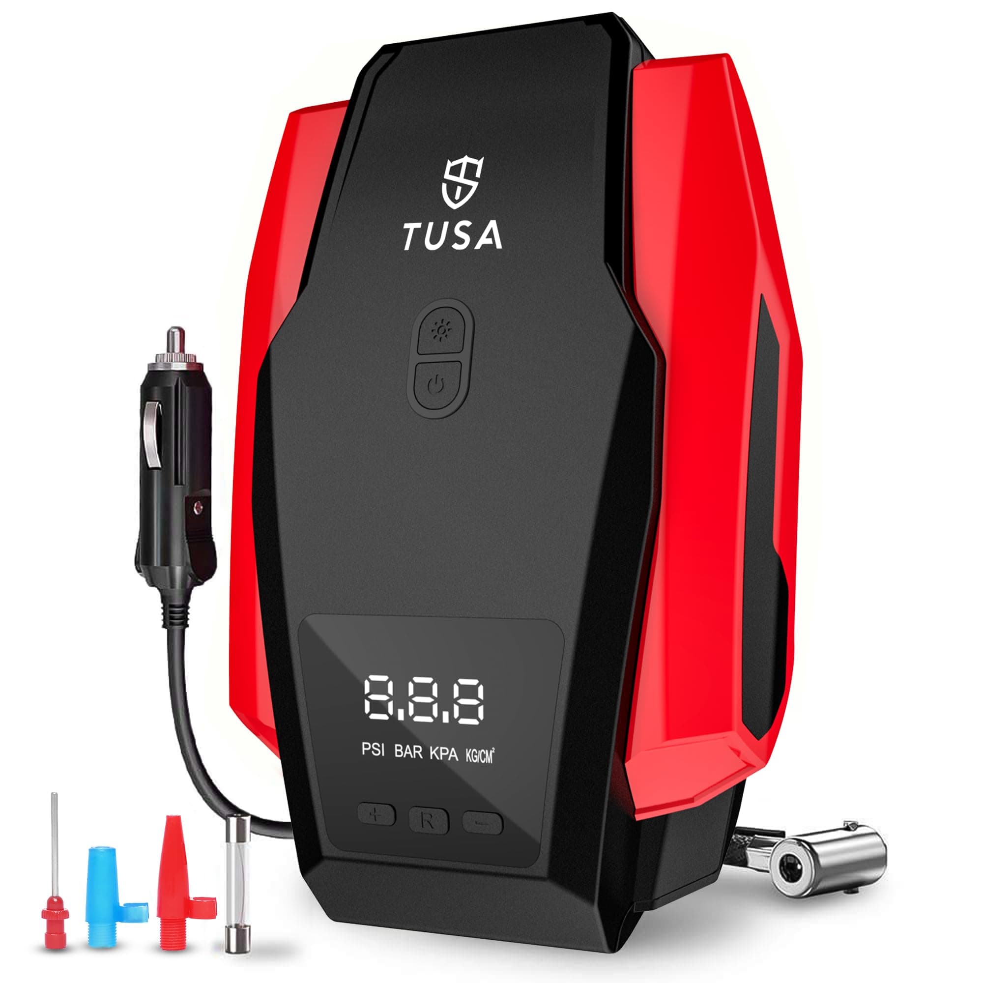 TUSA Drive X Tyre Inflator for Car - 150 PSI, 12V DC Portable Air Compressor with Digital Tire Pressure Gauge & LED Light | Car Accessories, Auto Air Pump for Cars, Motorcycle & Other Inflatables