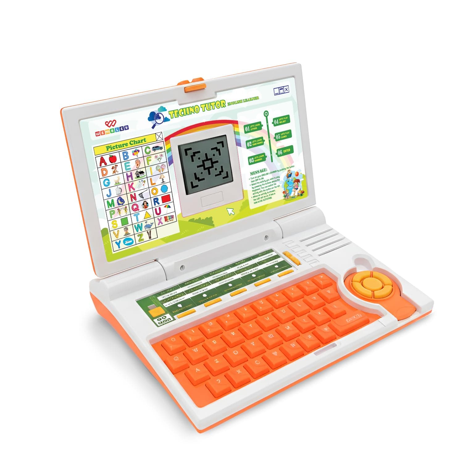 Wembley Kids Laptop Educational Toy for 2-5 Year Old Boys & Girls | Interactive Learning Computer with Alphabet, Letters & Mathematics | Music, Logic & Memory Games | Birthday Gift for Kids