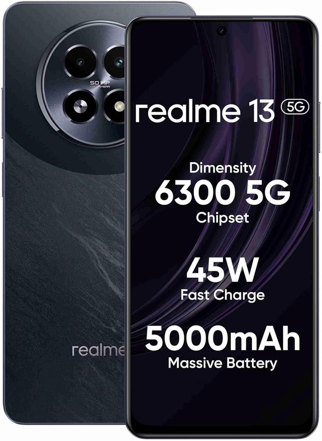 realme 13 5G (Dark Purple, 8GB RAM, 128GB Storage) | Expandable Upto 2TB | Up to 18GB Dynamic RAM | 50MP AI Dual Camera | 6.72" AMOLED Display | 45W Ultra Charging | Dimensity 6300 Processor