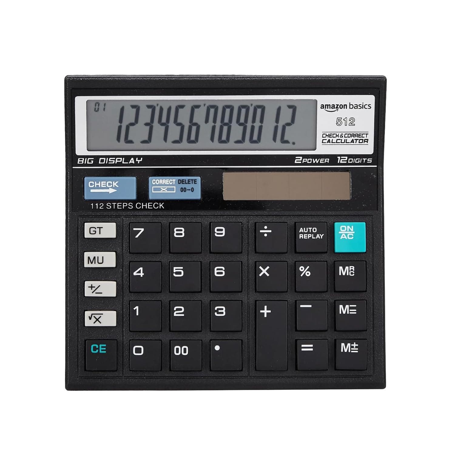Amazon Basics AB-512 12-Digit Display Basic Calculator(Black)