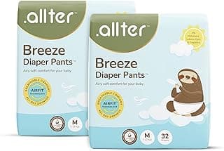 .allter Breeze Baby Diaper Pants - M Size (7-12 Kgs) | 64 Count, Pack of 2 | AirFit™ Technology for Breathable Comfort | Dermat Tested | 12-Hour Dryness, Super Soft & Absorbent with Wetness Indicator