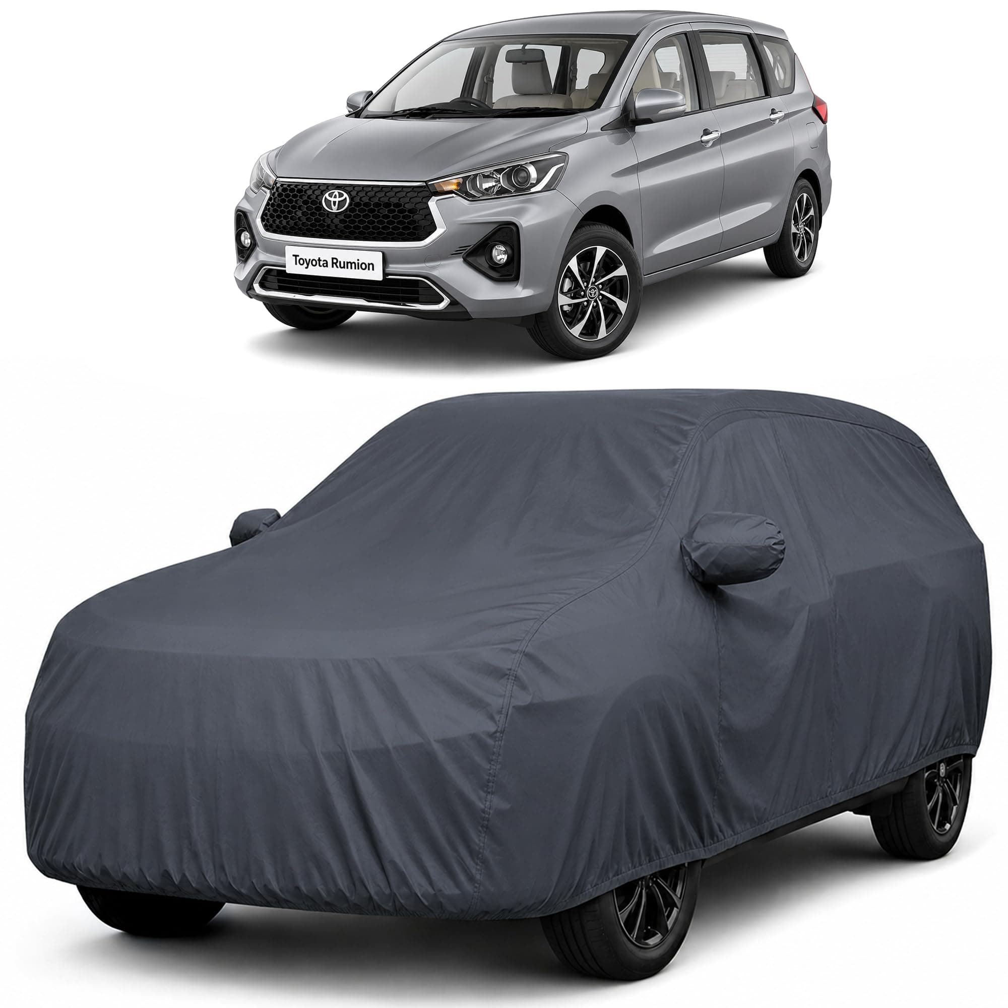 Autofact Car Body Cover Compatible with Toyota Rumion | Custom Fit Car Cover |100% Waterproof | Triple-Stitched Lightweight Fabric | Dustproof | Indoor & Outdoor Use | Elastic Bottom