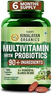 Vlado's Himalayan Organics Immunity Multivitamin Tablet for Men & Women with Probiotic 90+Vital Nutrients and 9+ Probiotic blends for Increase Energy & Immunity - Boost stamina, Strength & Muscles and Overall Health I Best Multi vitamin for Men & Women- 180 Veg Tablets