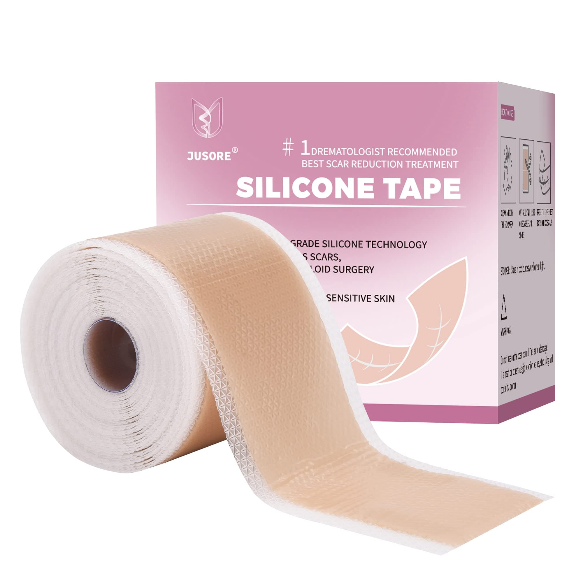 JUSORE Silicone Scar Sheets - (4cm x 300cm Roll) Professional Medical