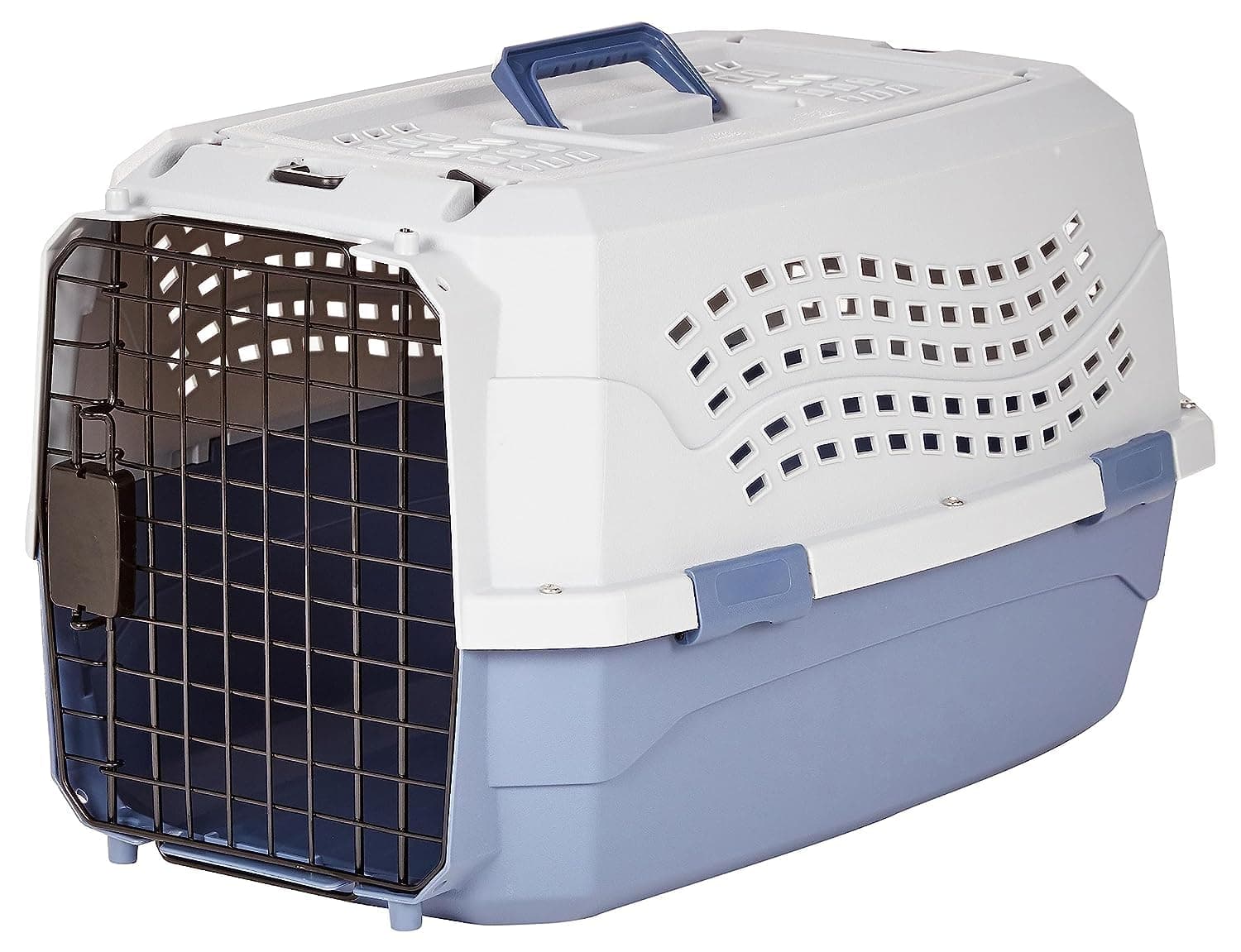 AmazonBasics Two Door Top Load Pet Kennel | 23-inch | Portable Airline Pet Carrier for Small Dogs, Cats, Puppies and Kitten | Medium