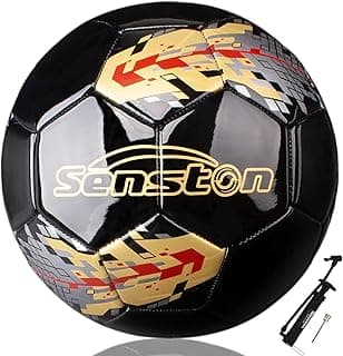 Senston Size 5 Football – Durable PU Leather Soccer Ball for Adults, Youth & Kids | Training & Match Play | Includes Air Pump