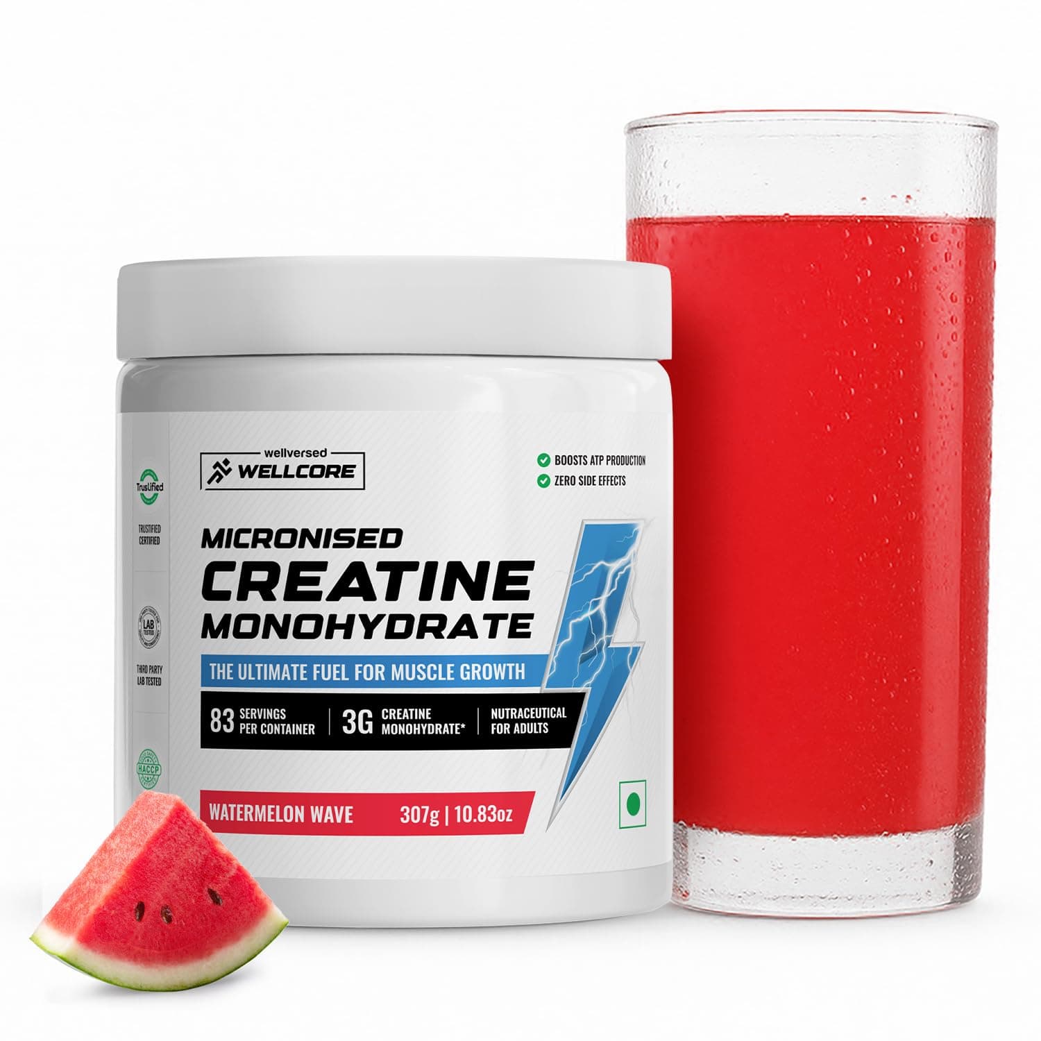 Wellcore Pure Micronised Creatine Powder (83 Servings, Watermelon Wave)