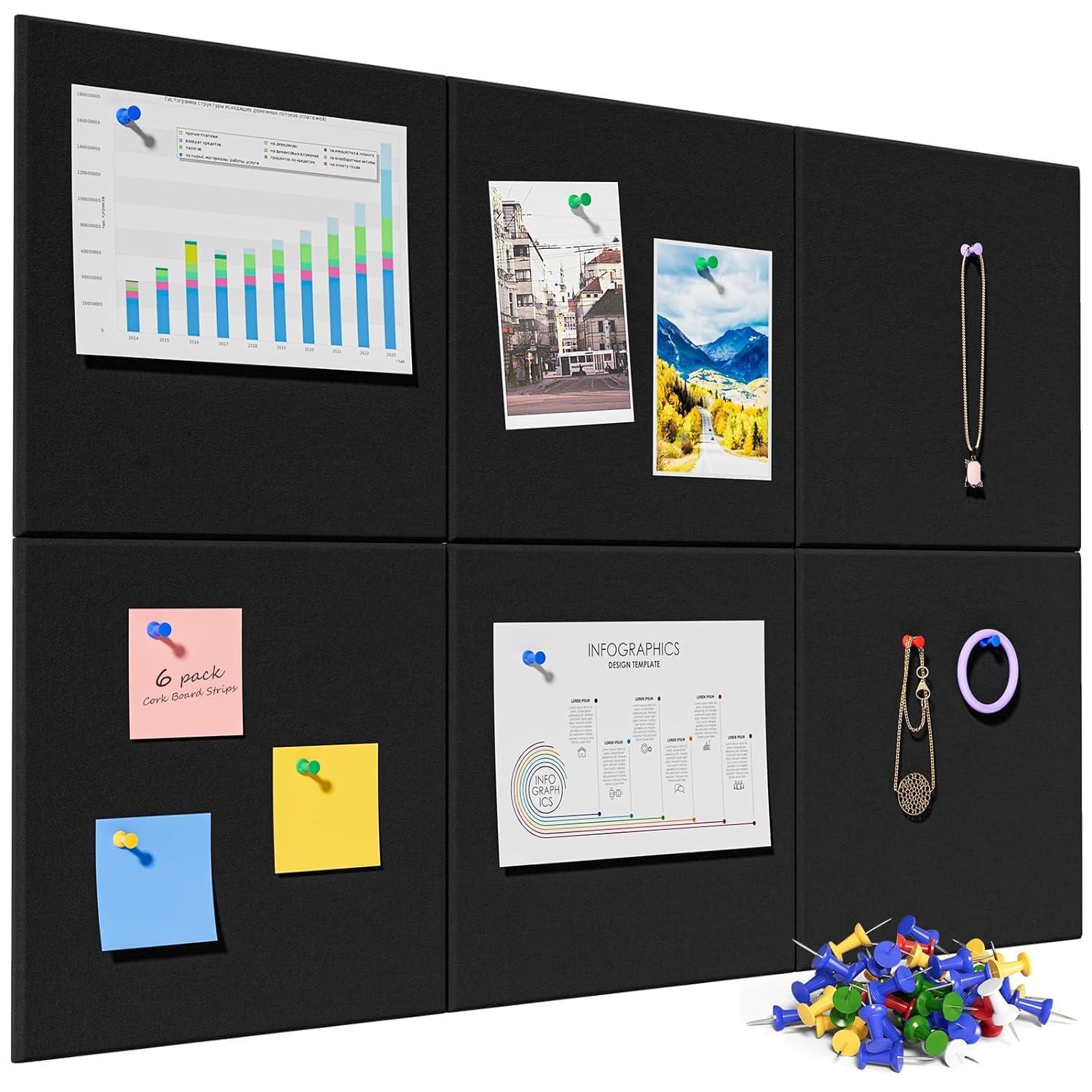 Axmon® Notice Board for Office with Pins 2 Pcs Bulletin Board| Vision Board for Manifestation| Self-Adhesive Wall Boards| Message Board for Notes| Keys|Photos|Schedules for Office|Kitchen|Home