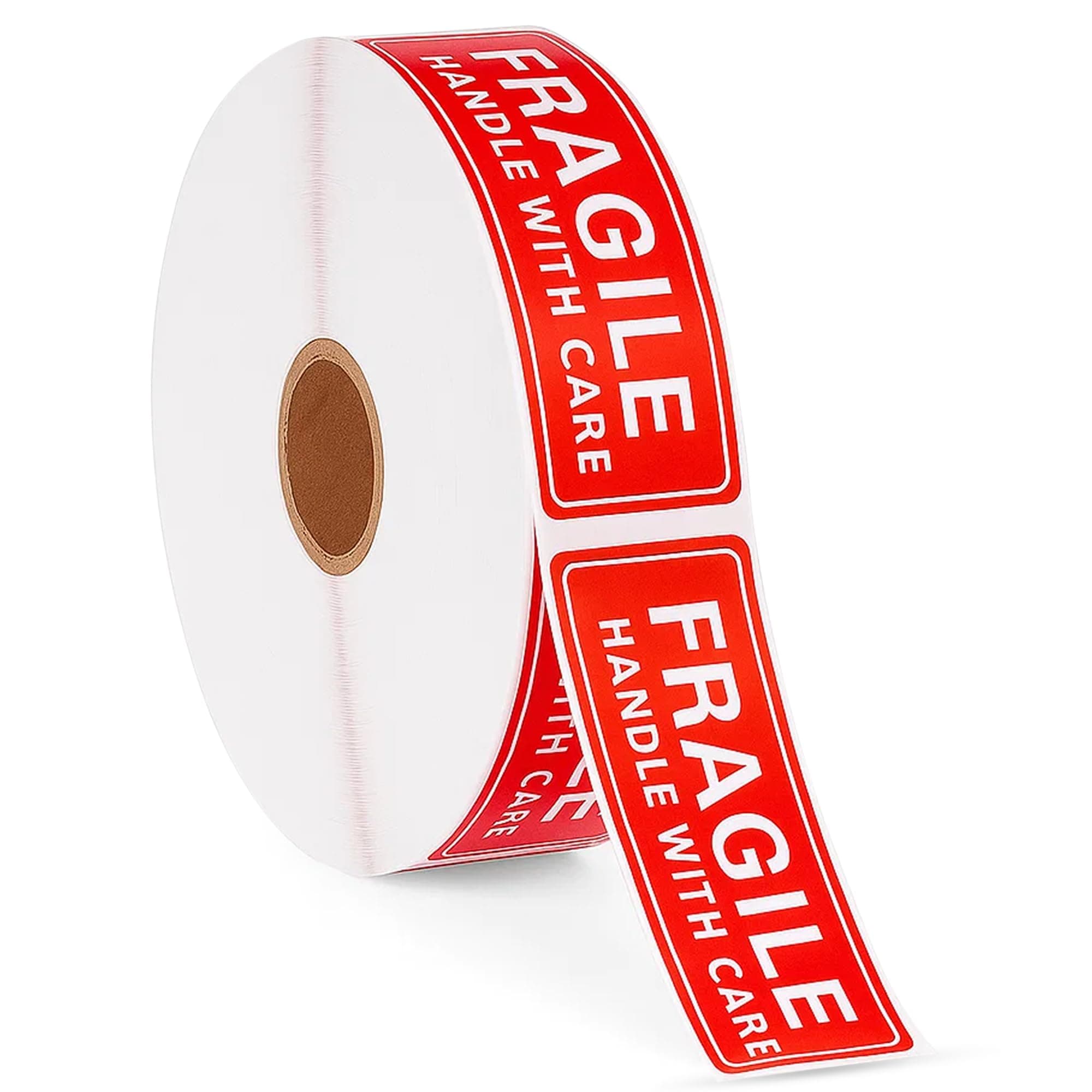 GLUN® Fragile Stickers 1 Roll, 3x1 Inch Size Sticker, Care Warning 1000 Labels Each Roll, Strong Adhesive Red Fragile Labels for Shipping Packing of Goods and Moving
