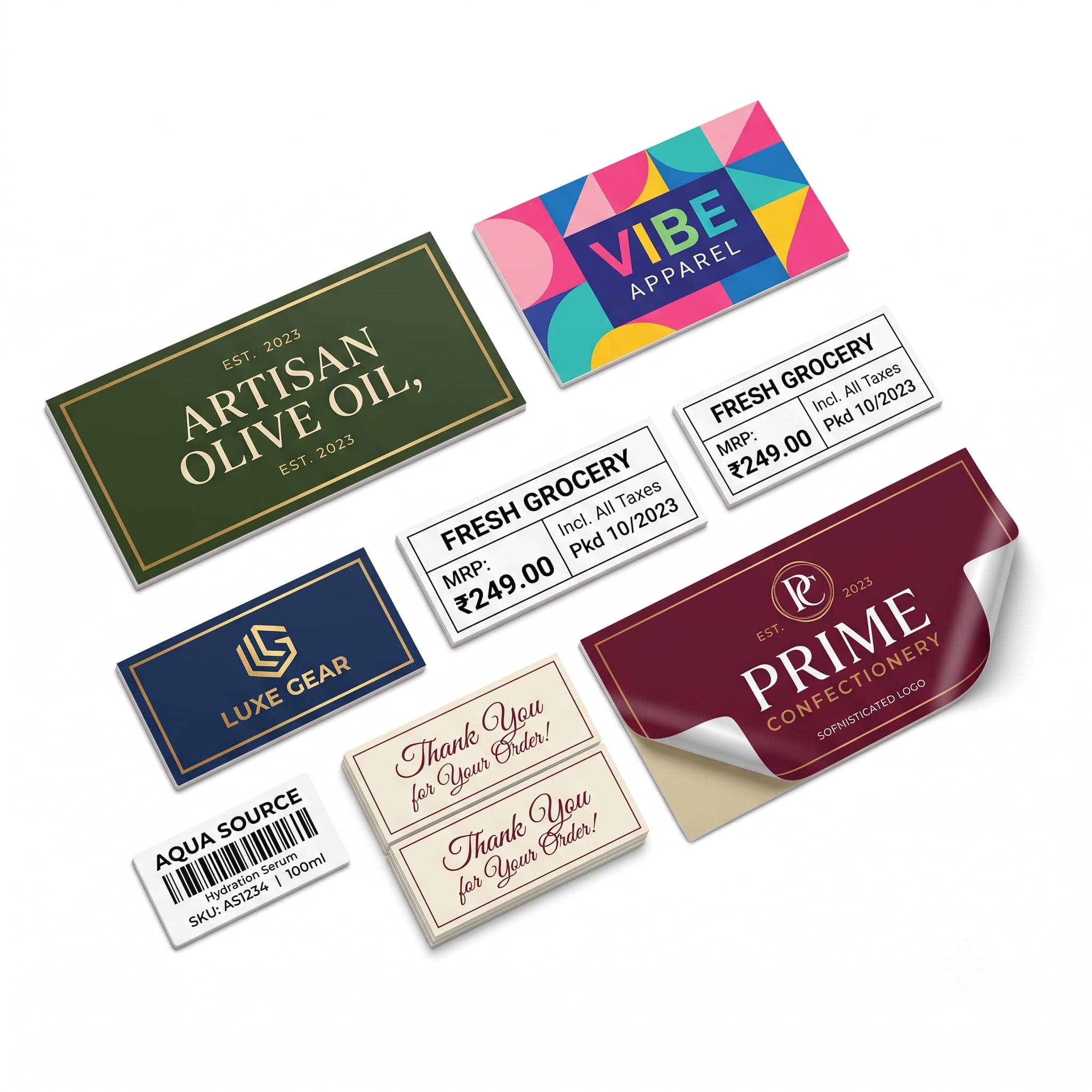 ShootFX Personalized Logo Stickers for Business Customized Sticker Vinyl Labels customised for Customized Logo Stickers for Small Business | Peel & Stick Labels (Rectangular)