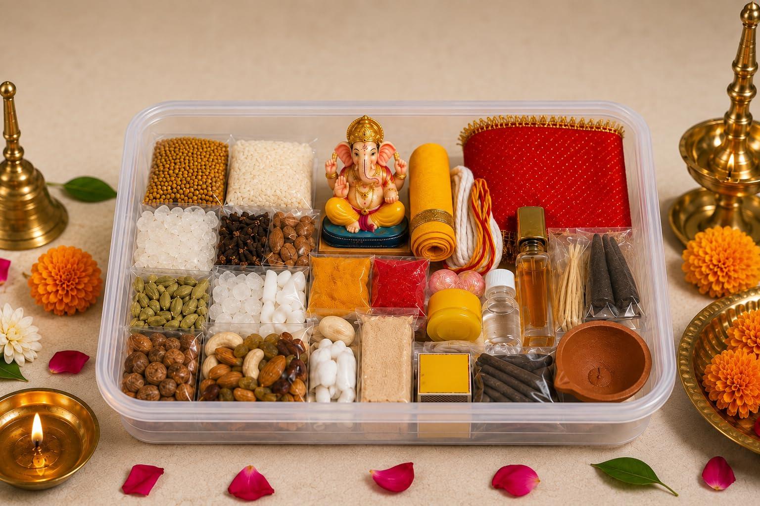 Vedverse by Vedsutra Ganeshji Puja Kit | 29 Items Complete Ganesh Puja Samagri Set | Ganesh Chaturthi & Daily Puja Essentials | Ganpati Pooja Samagri Kit