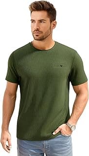 AWG ALL WEATHER GEAR Men Solid Waffle Crew Neck Tshirt | Waffle Knit T-Shirt | Men's T-Shirt | Tees for Man | Textured Half Sleeve T-Shirt's | Tshirt for Men Stylish